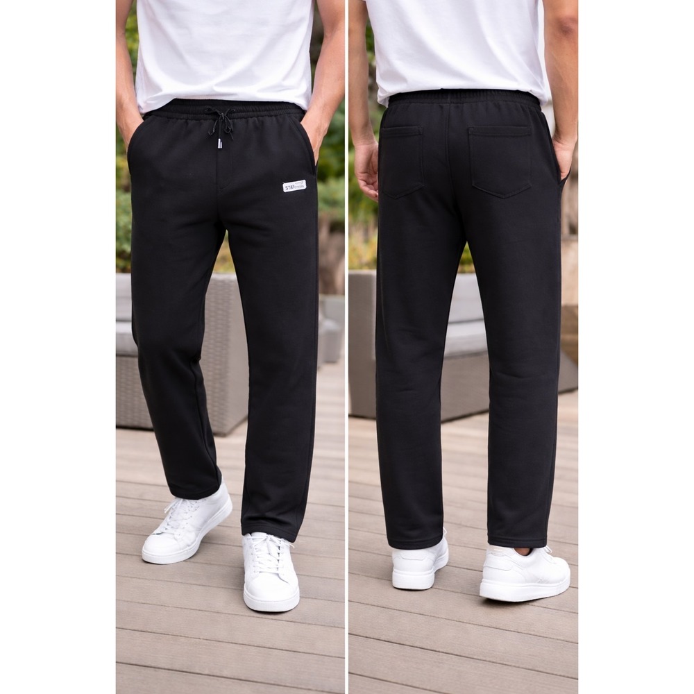 NEW Men's Casual Trousers Black With Fleece Lining US M READ DESCRIPTION